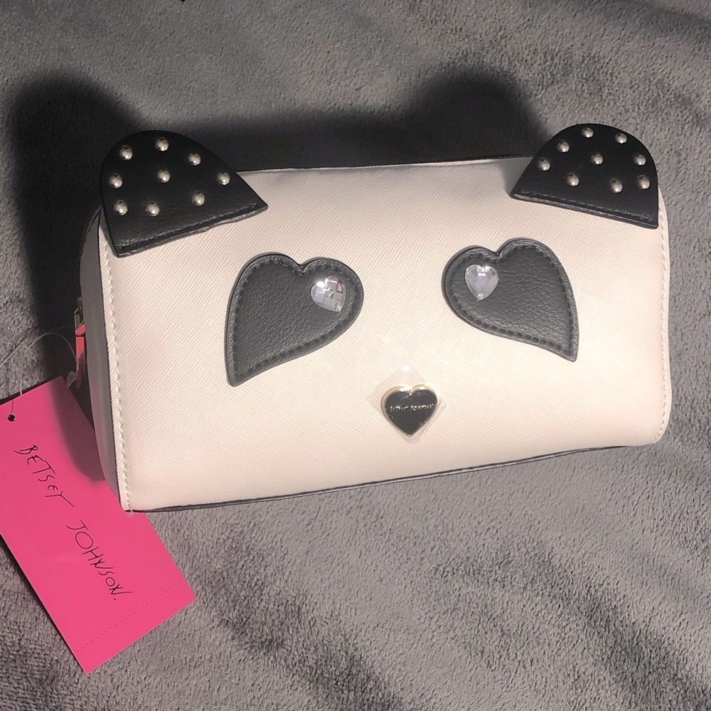 🐼NWT! Betsey Johnson Panda Face Cosmetics Case